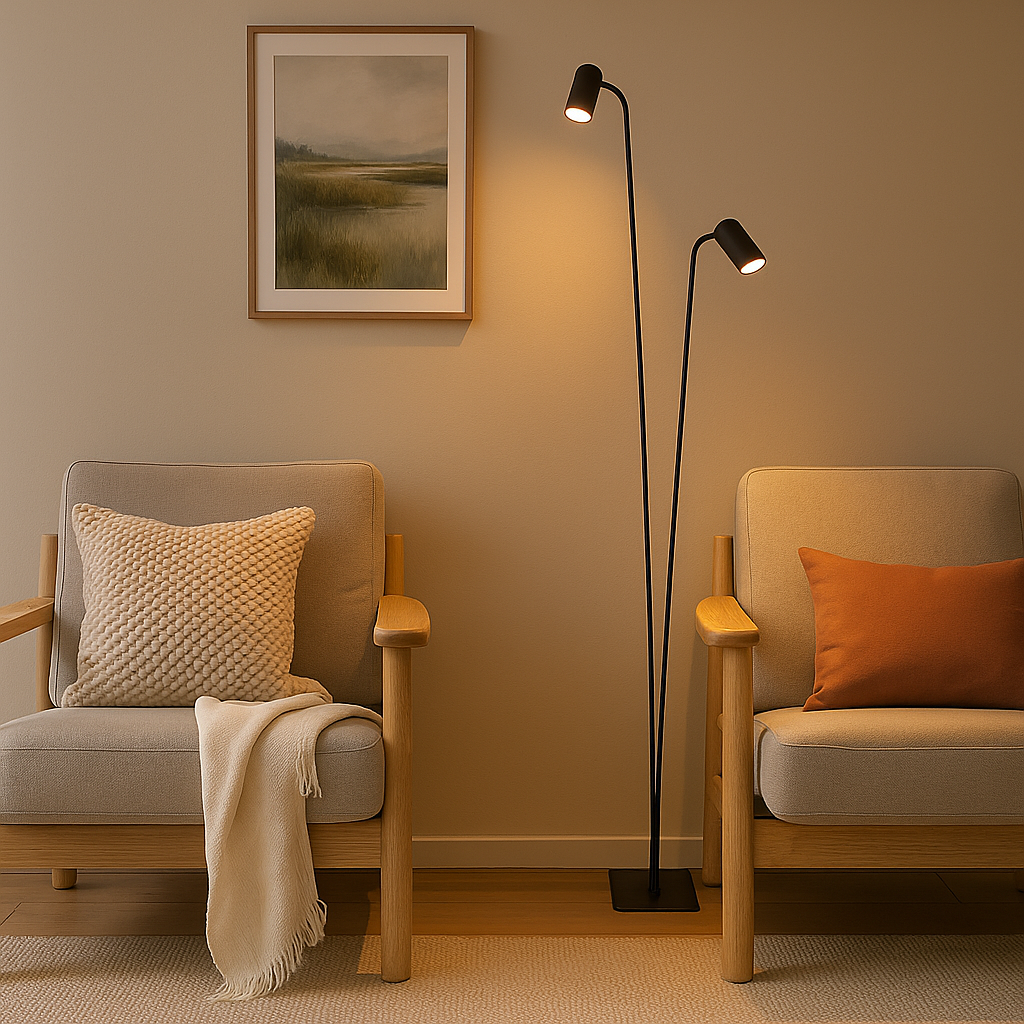Lyora Zwarte leeslampMono 2-lichts - 7718